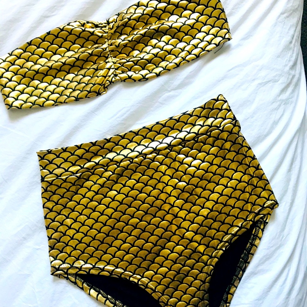 AMI Clubwear Gold Metallic Swimsuit